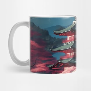 Serene Mount Fuji Sunset - Peaceful River Scenery Mug